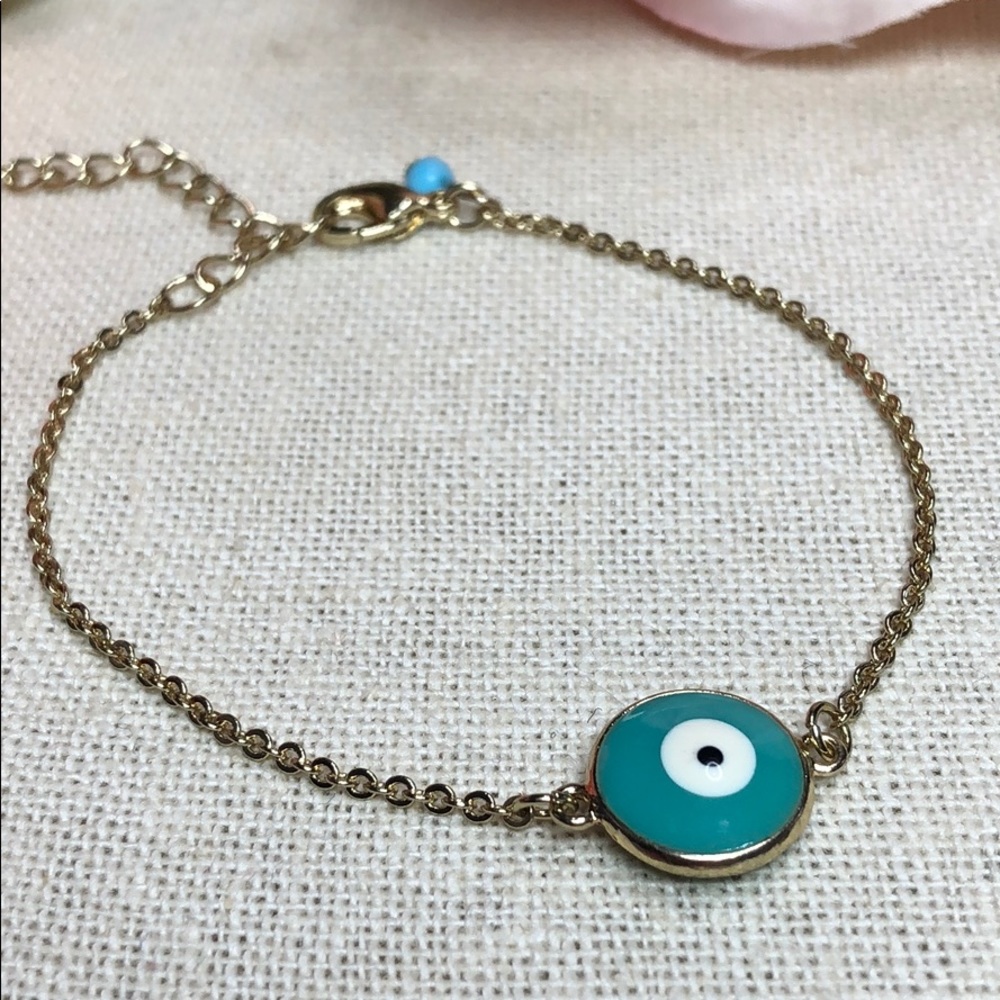 ❣️5 for $25 🧿Minimal Turquoise Evil Eye Chain Bracelet